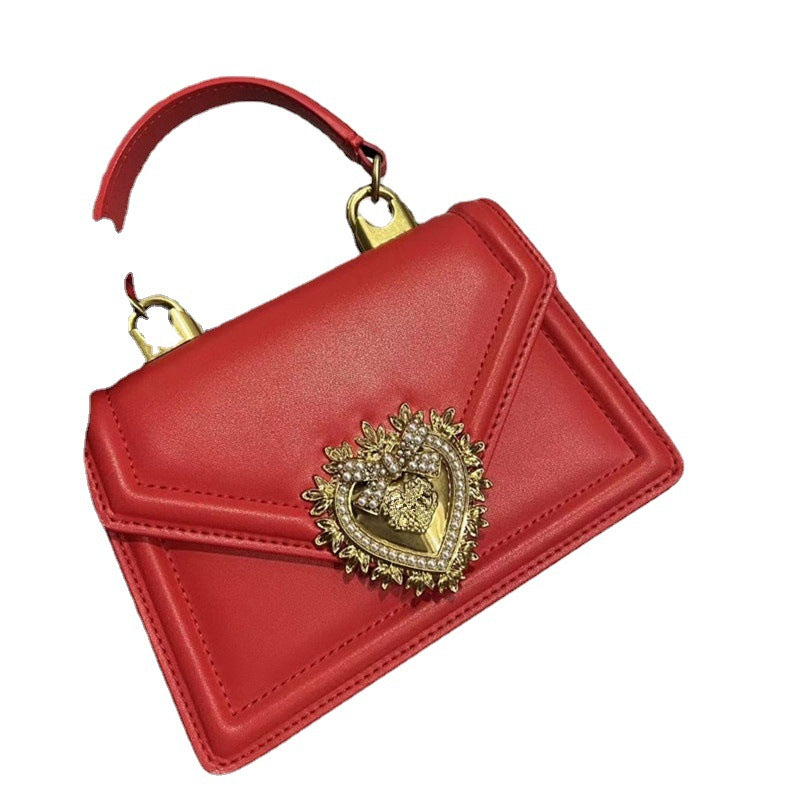 First Layer Cowhide Love Heart Bow Bags