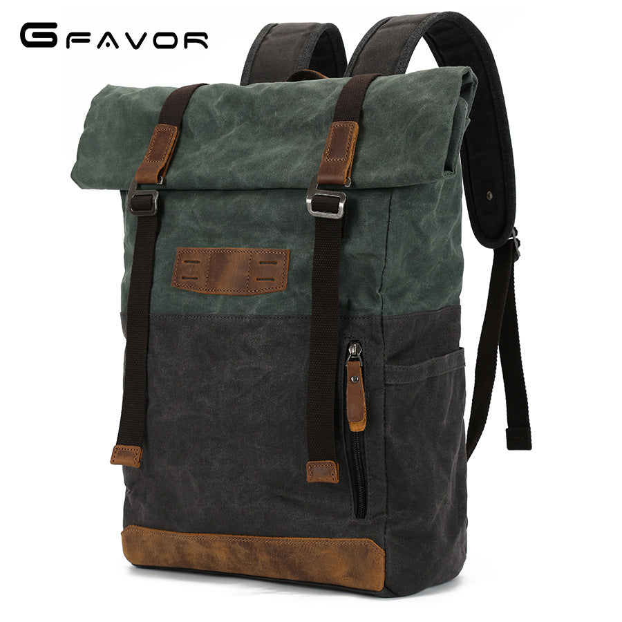 Men's Vintage Canvas Oil Wax Mountain Climbing Backpacks