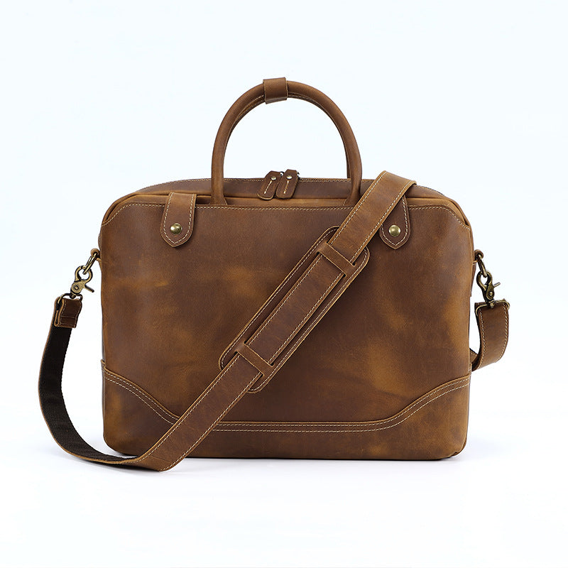 Men's Vintage Cowhide Business Genuine Leather Computer Men's Briefcases