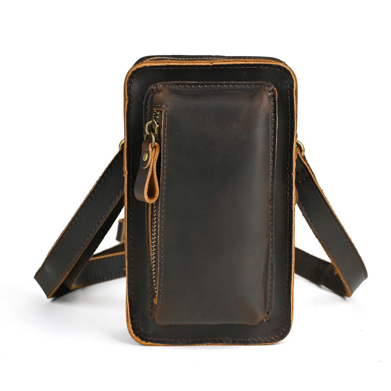 Men's Horse Leather Vintage For Mini Pure Men's Messenger Bags