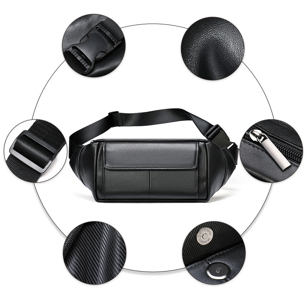Men's Glamorous Classic Sheepskin Leather Business Men's Waist Packs
