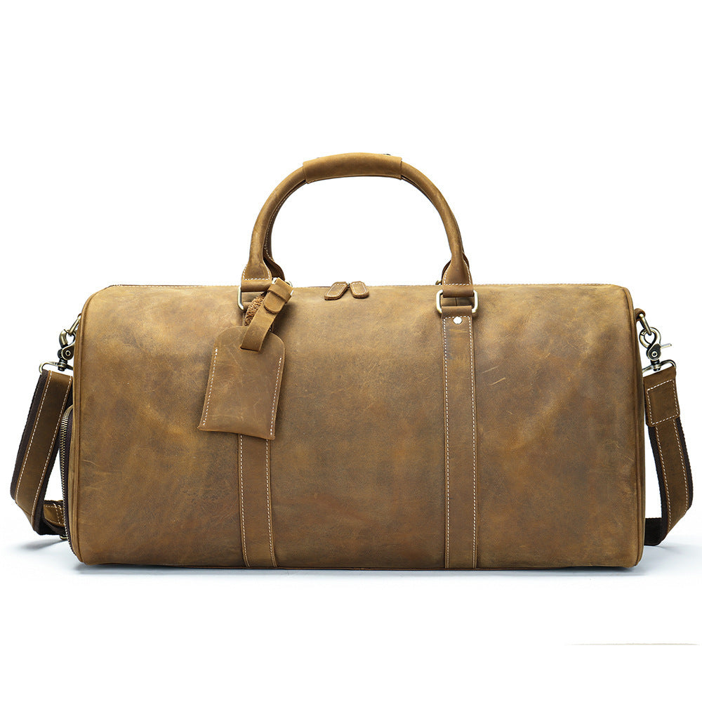Vintage First Layer Cowhide Large Capacity Travel Bags