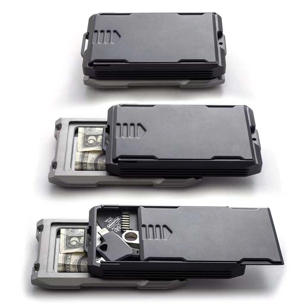 Men's Multifunctional Metal Storage Box Aluminum Alloy Card Holder