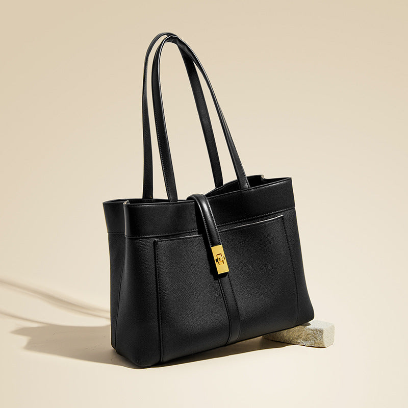 Women's High-grade Large Capacity Versatile Contrast Color Tote Bags