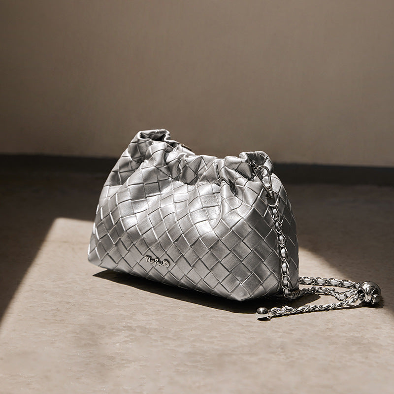 Women's Cloud Summer Chain Woven Leather Shoulder Bags