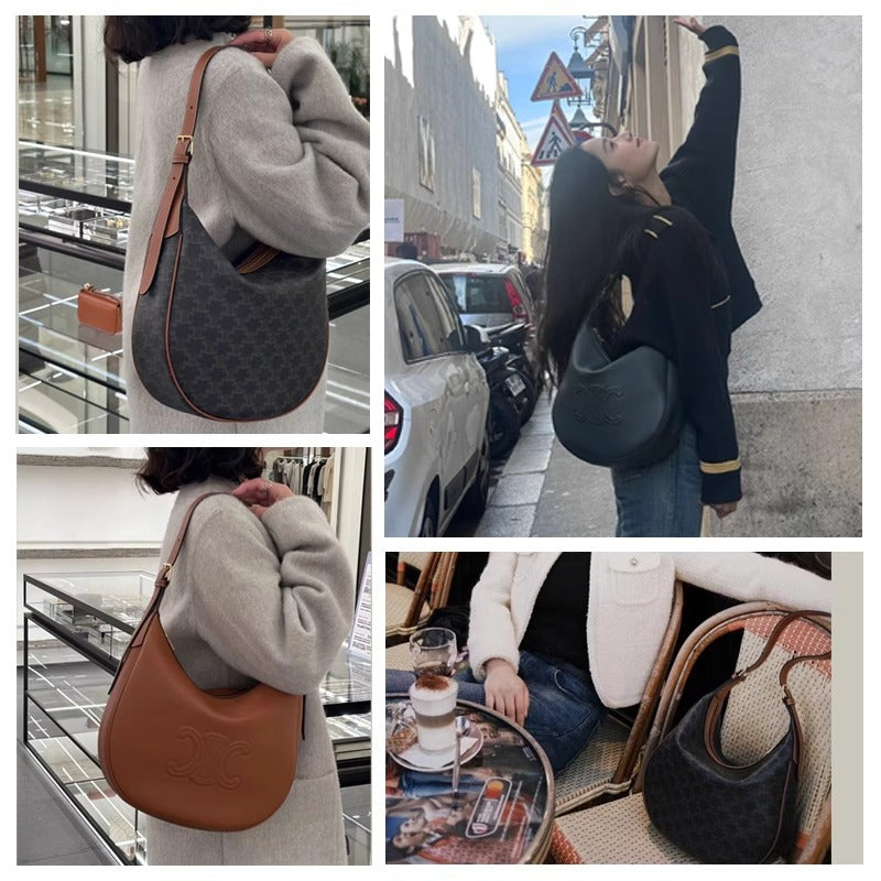 Women's Genuine Leather Underarm Fashion Large Capacity Shoulder Bags