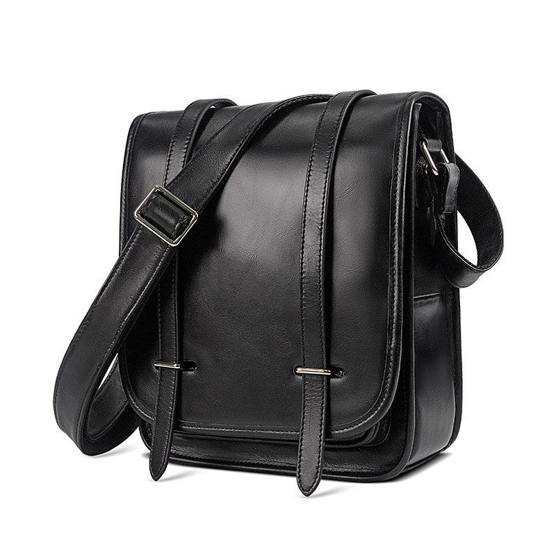 Men's Vintage Genuine Leather Oil Wax First Men's Messenger Bags