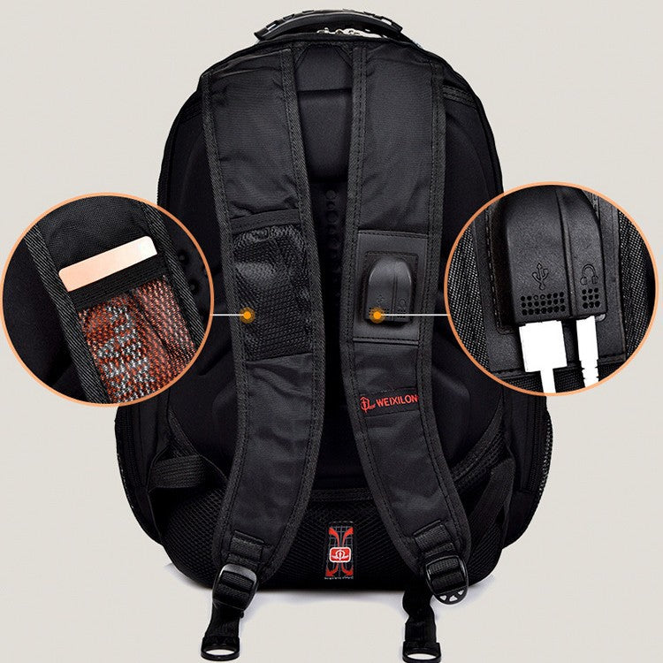 Men's Large Capacity Leisure Male College Spine Backpacks