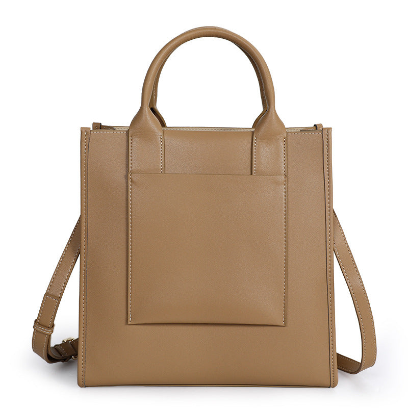 Women's Vertical Advanced Texture Niche Commuter Genuine Handbags