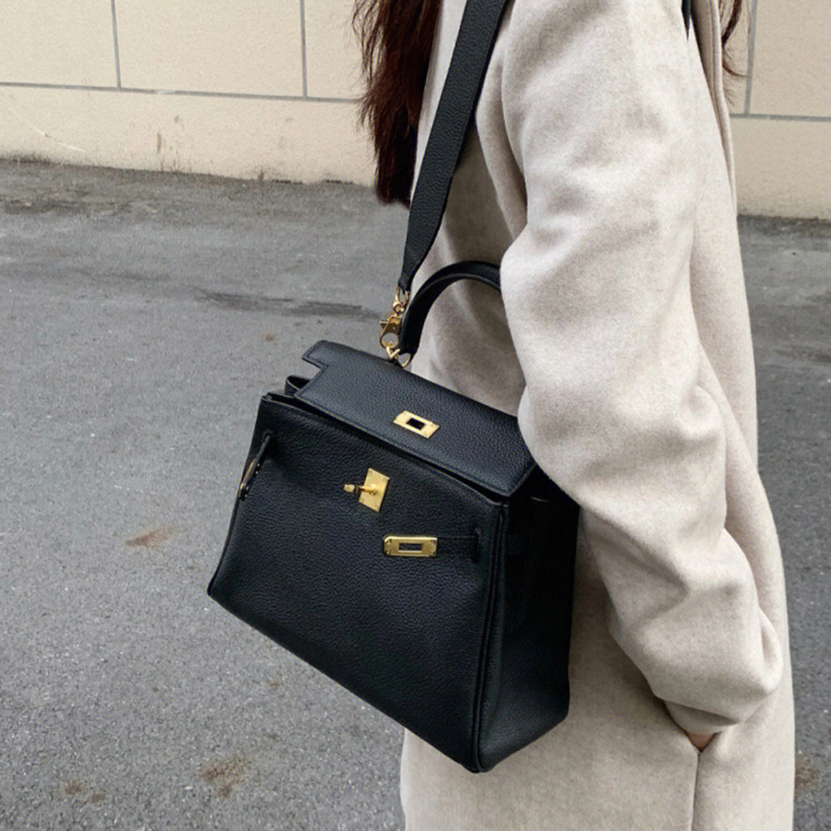 Women's Kelly Genuine Leather First Layer Cowhide Handbags