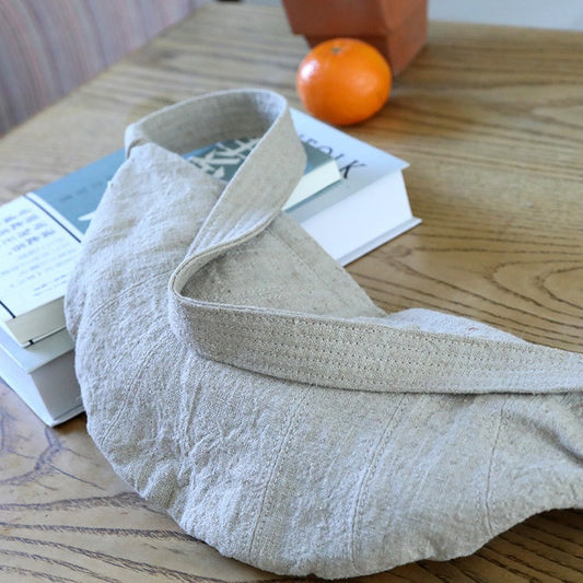 Women's Simple Artistic Cotton Linen Dumpling Canvas Design Underarm Crossbody Bags