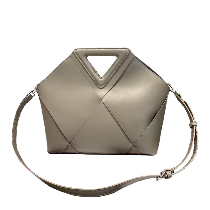 Women's Big Leather Large Capacity Woven Fashion Shoulder Bags