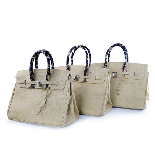 Fashion International Catwalk Vintage Drawstring Jute Handbags