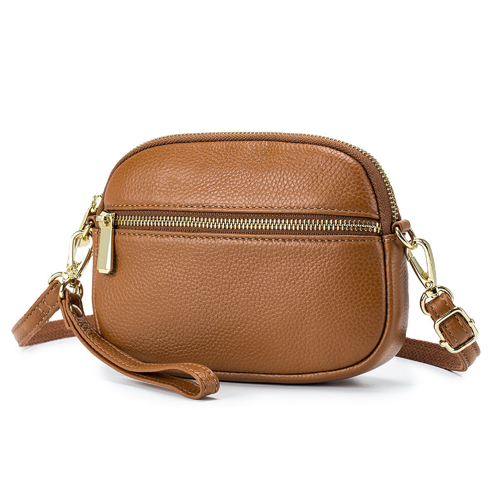 Women's Genuine Leather Cell Mini Solid Color Crossbody Bags