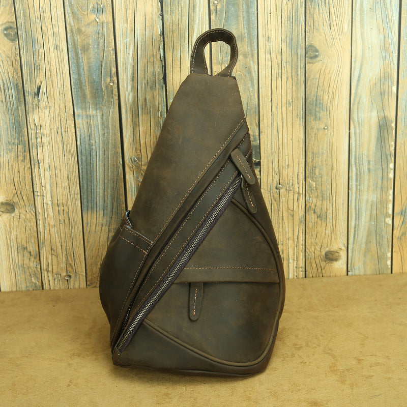 Men's Crazy Horse Vintage First Layer Cowhide Backpacks