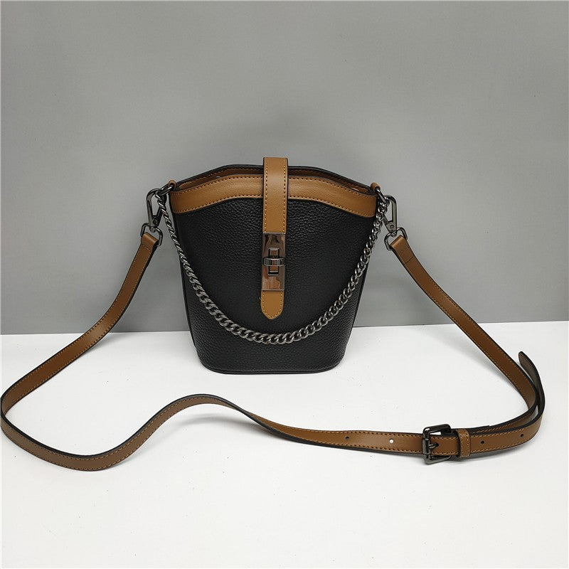 Women's Black Chain Genuine Leather One Western Crossbody Bags
