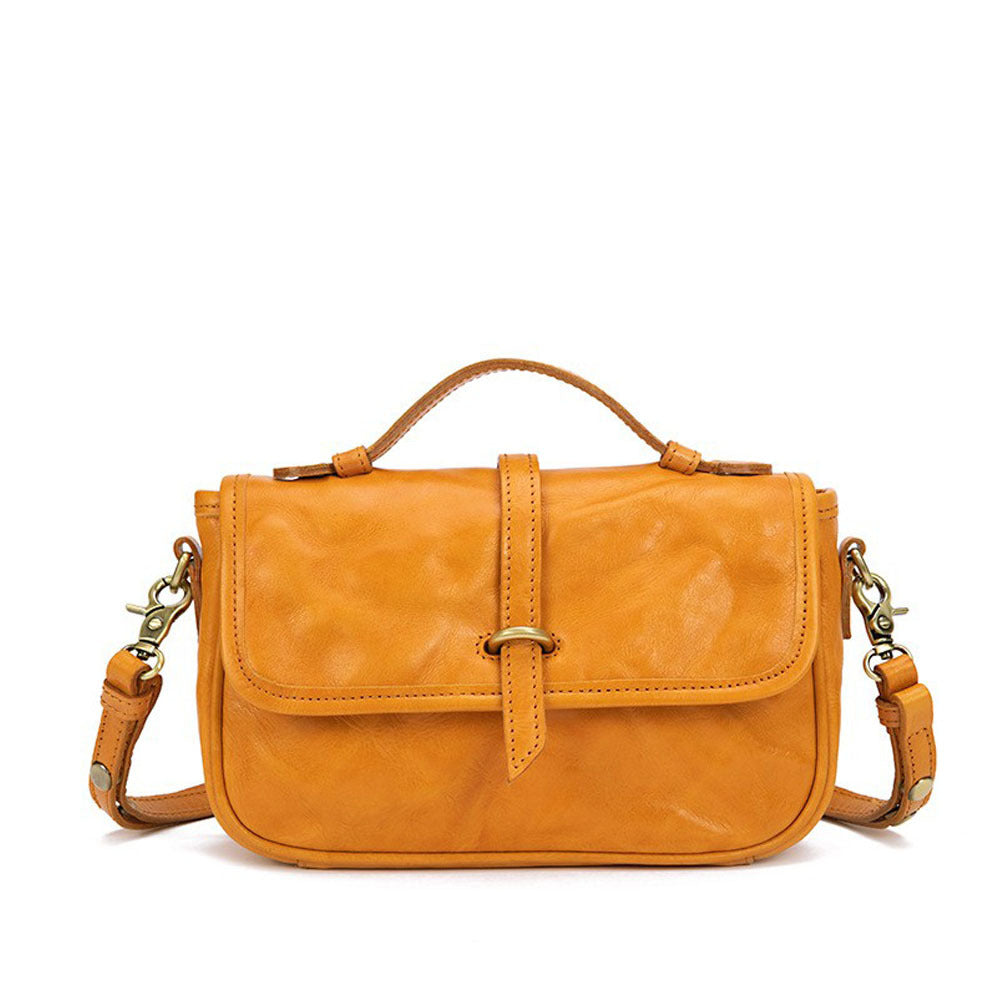 Women's Vegetable Tanned Leather Cowhide One Portable Shoulder Bags