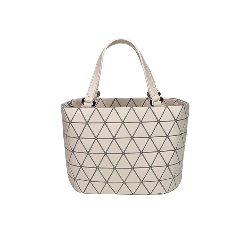 Women's Size Matte Fashion Geometric Diamond Quilted Bucket Bags