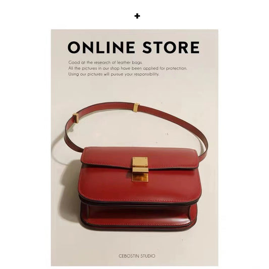 Life Red Bridal Genuine Leather Large Capacity Crossbody Bags