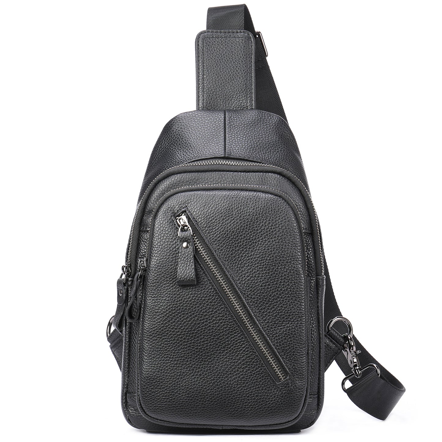 Men's Genuine Leather First Layer Cowhide Business Men's Chest Bags