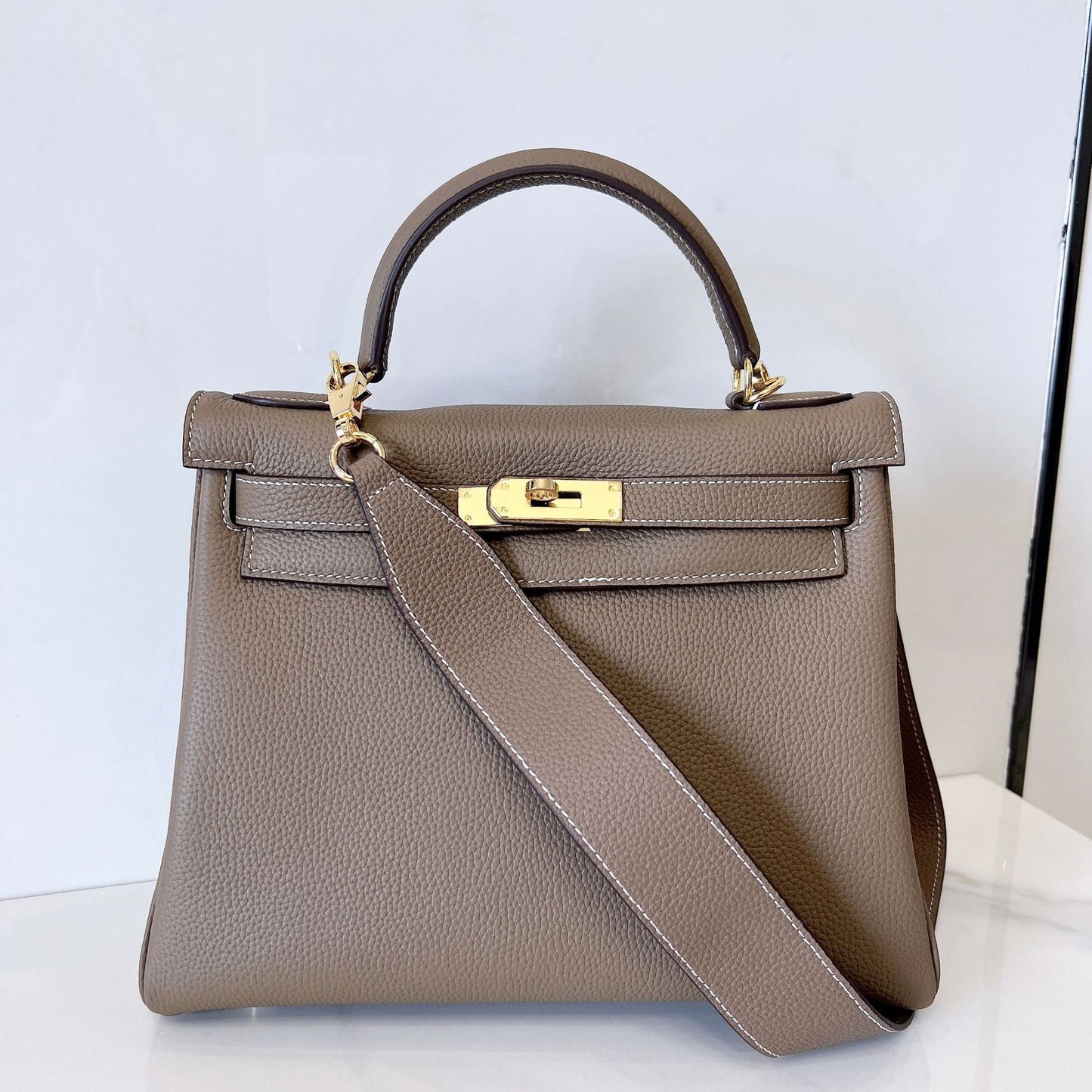 Women's Kelly Genuine Leather First Layer Cowhide Handbags
