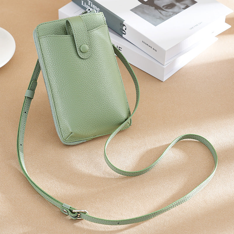 Leather Mobile High-grade First Layer Cowhide Trendy Phone Bags