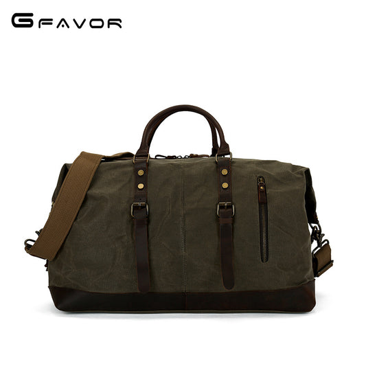 Men's Portable Vintage Oil Wax Canvas Crazy Bags