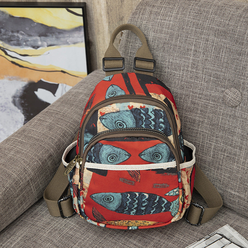 Women's Korean Style Fashion Cool Printed Polyester Backpacks