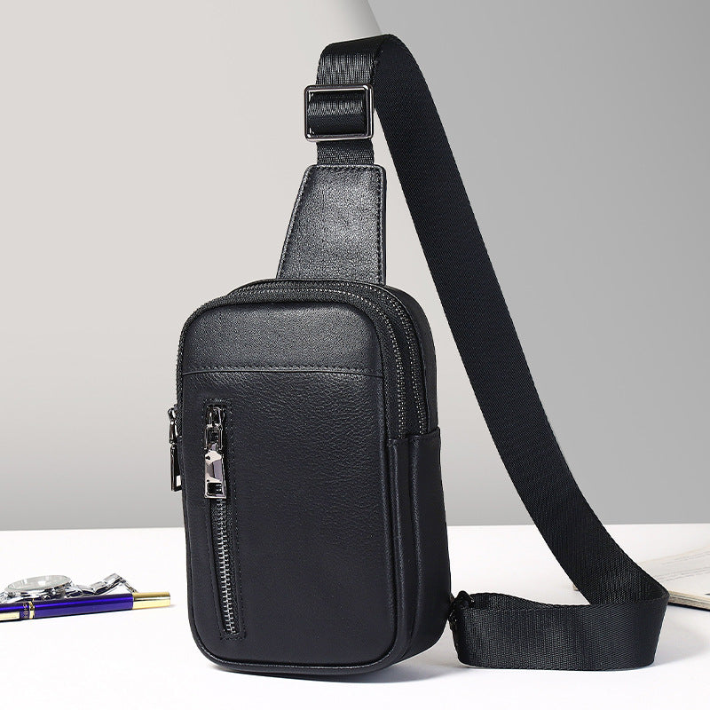 Men's Genuine Leather Fashion Waterproof Leisure Trendy Men's Chest Bags