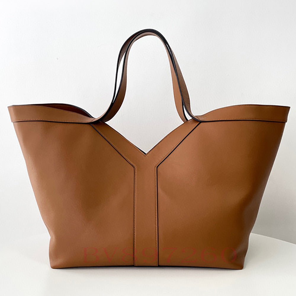 Lazy Loose Feeling Big Female Word Leather Large Capacity Handbags