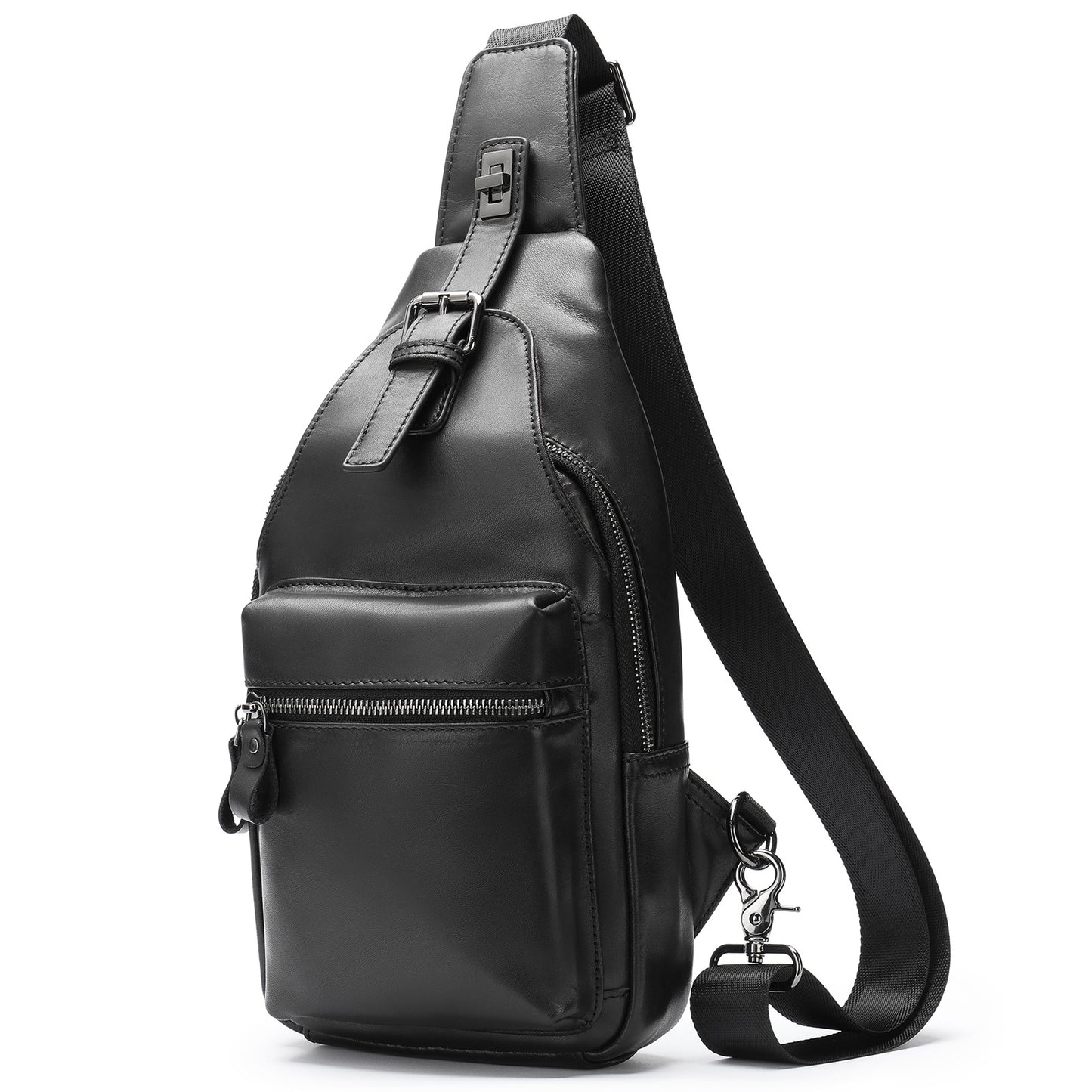 Men's First Layer Cowhide Genuine Leather Simple Men's Chest Bags
