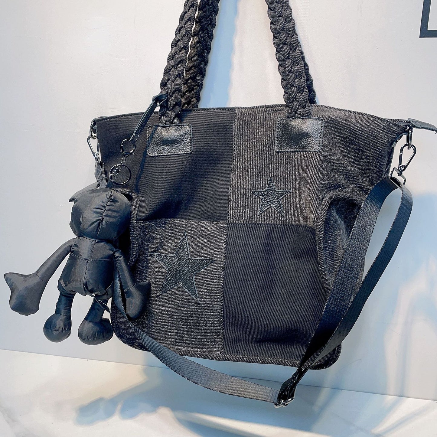 Large Simple Retro Portable Mesh With Crossbody Bags