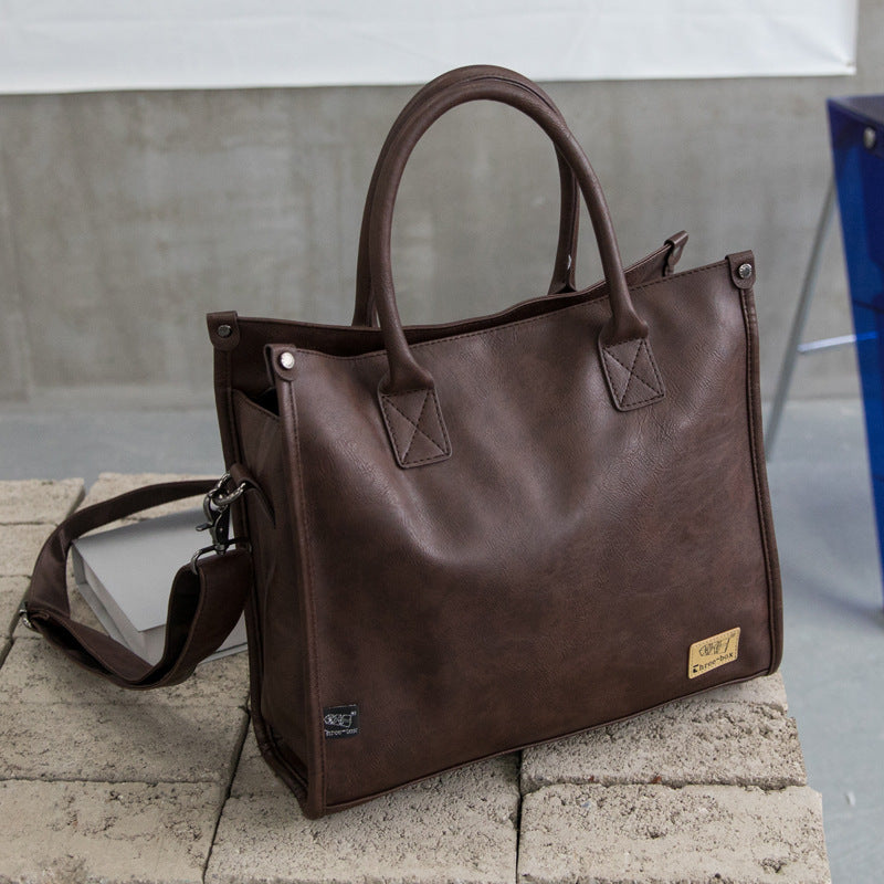 Men's Fashion Computer Retro Leather Large Capacity Men's Messenger Bags
