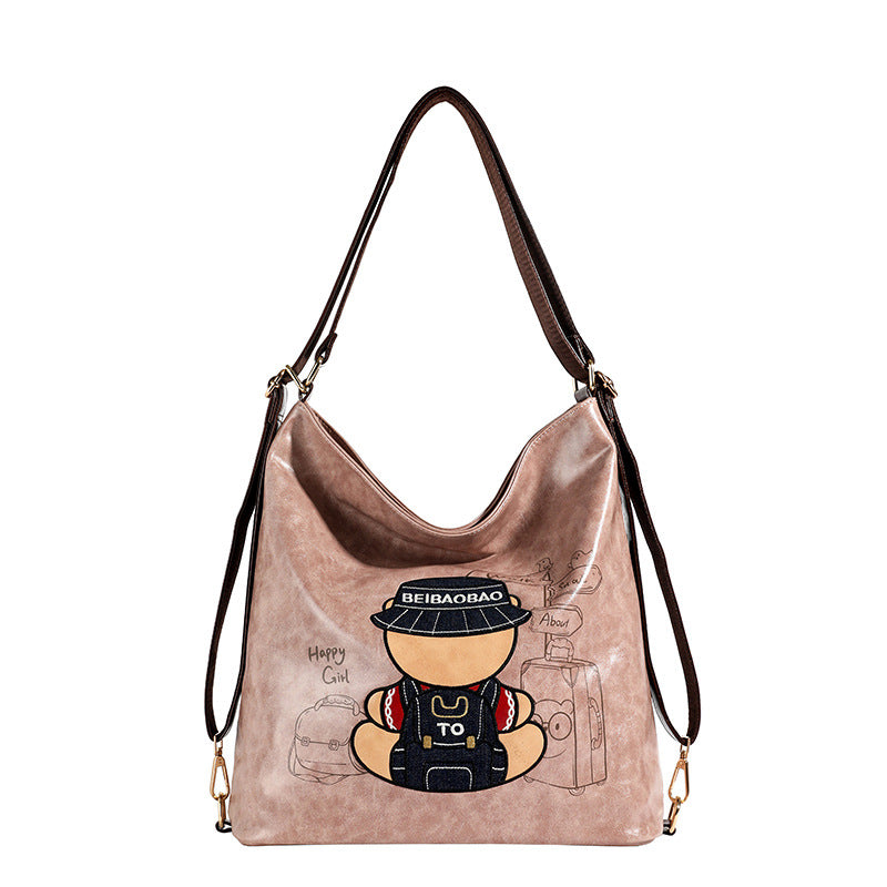 Source Large Capacity Commuter Retro Cartoon Bags
