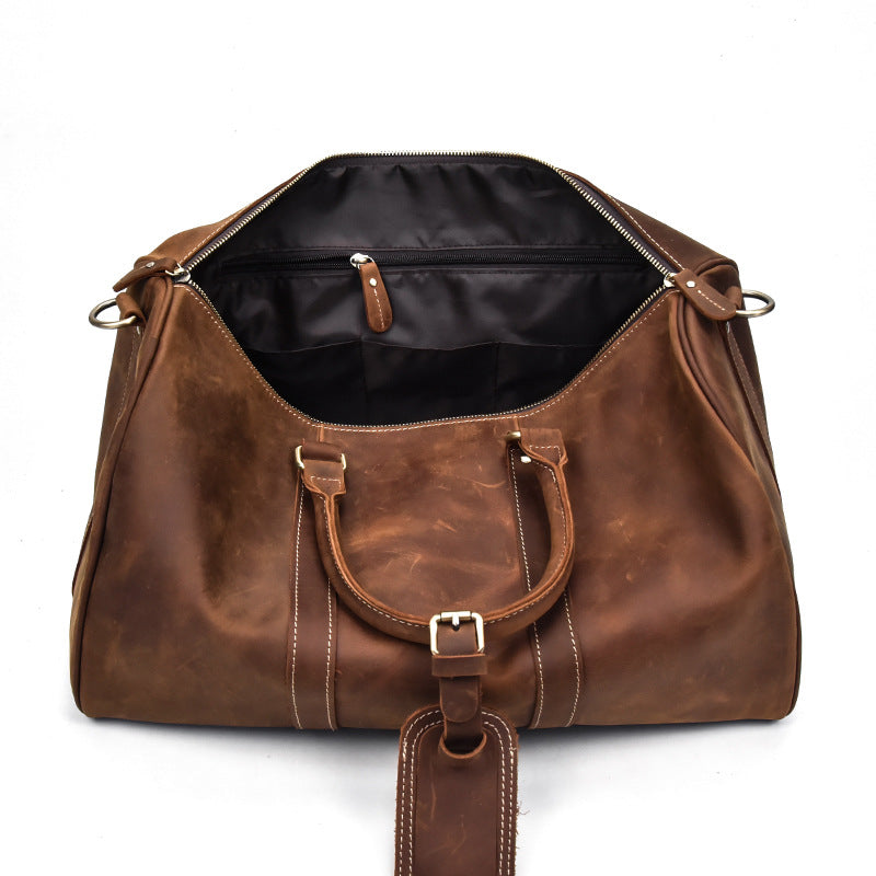 Men's Boarding Machine Vintage Genuine Large Capacity Travel Bags