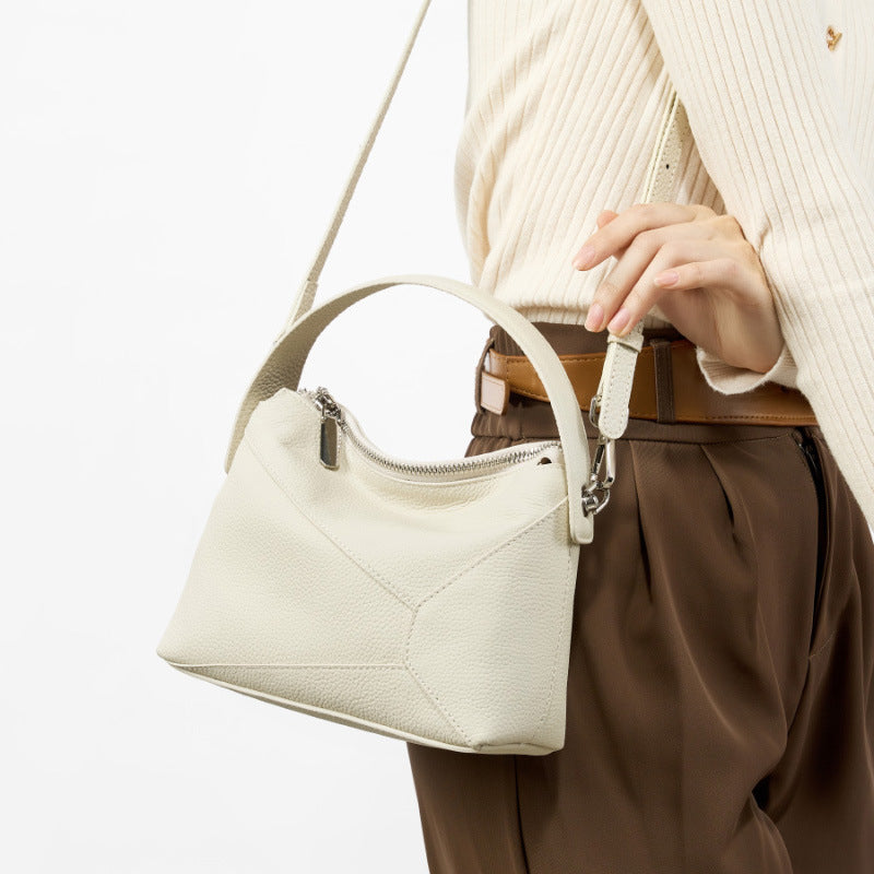 Women's Top Layer Cowhide Ceiling Geometric Leather Crossbody Bags