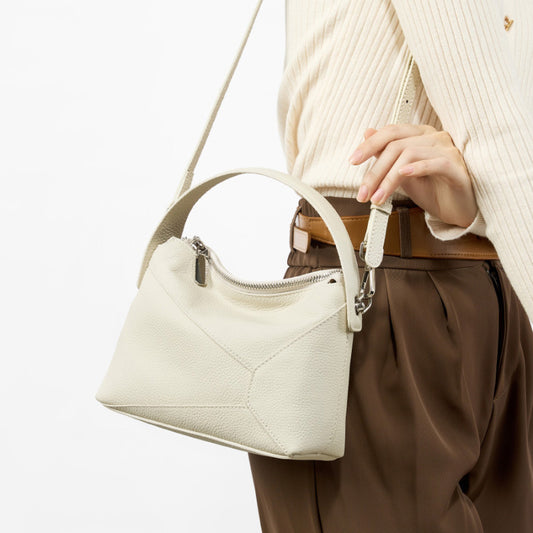 Women's Top Layer Cowhide Ceiling Geometric Leather Crossbody Bags