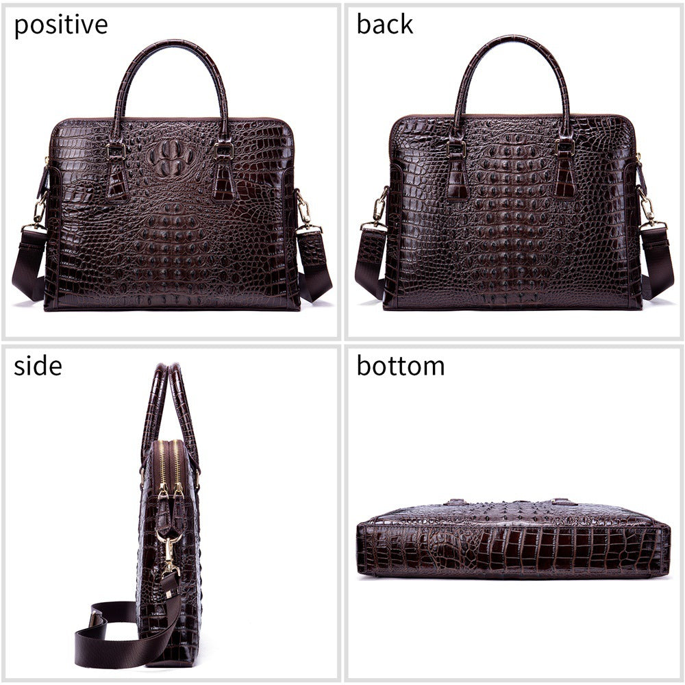 Men's Crocodile Pattern Business Leather First Layer Men's Briefcases