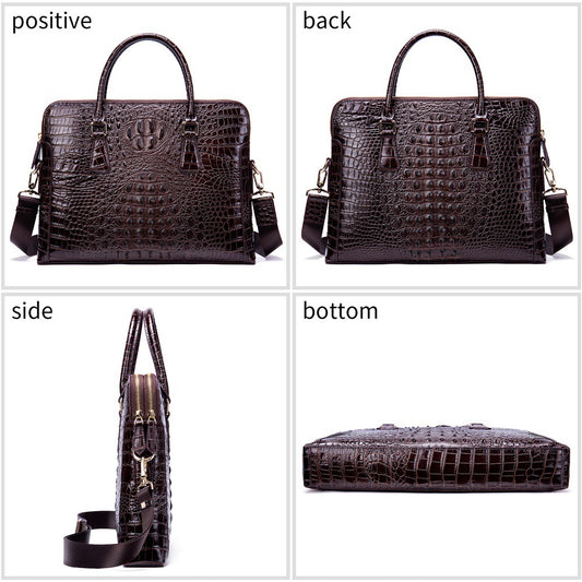 Men's Crocodile Pattern Business Leather First Layer Men's Briefcases