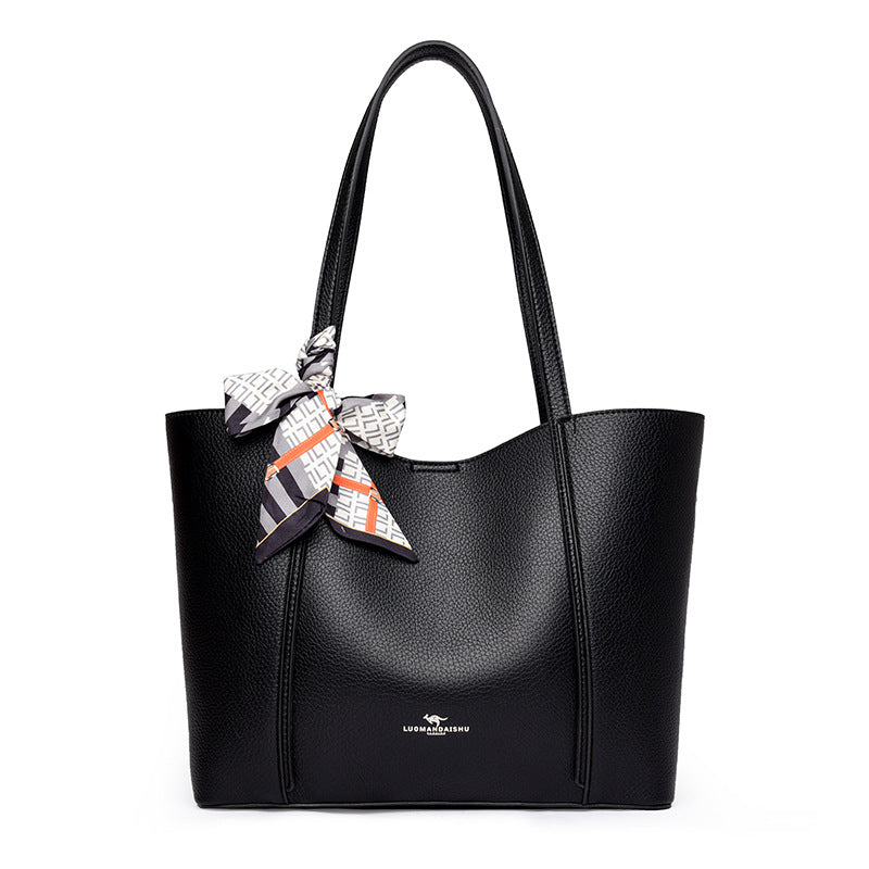 Women's Large Capacity Retro Solid Color Silk Shoulder Bags