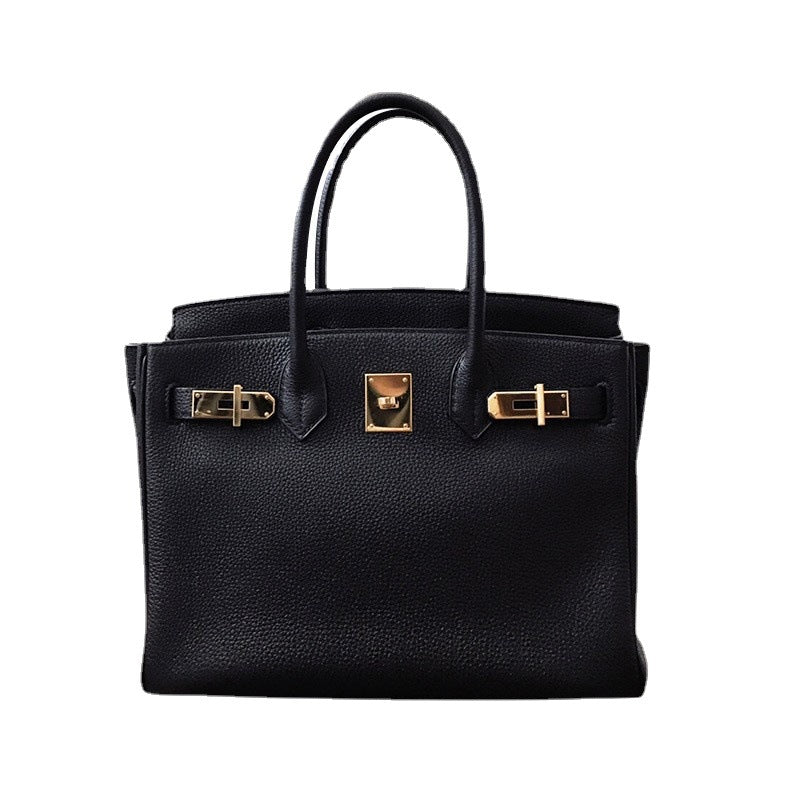 Women's Top Layer Cowhide Lychee Pattern Crocodile Shoulder Bags