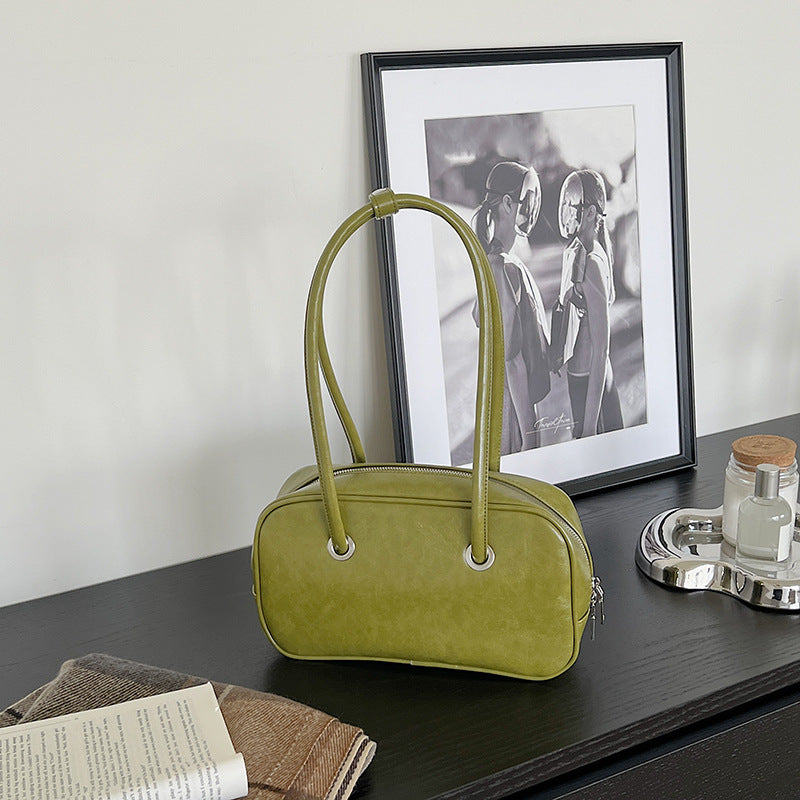 Women's Oil Wax Leather Large Capacity High Shoulder Bags