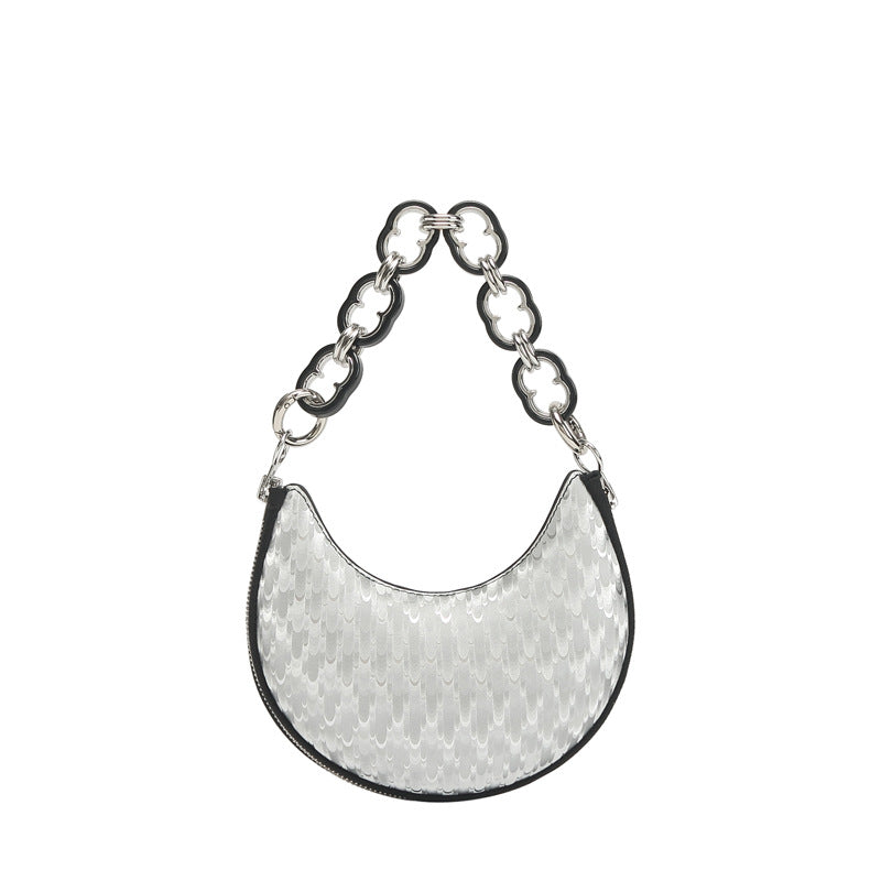 Women's Summer Korean Solid Color Saddle Sequins Handbags
