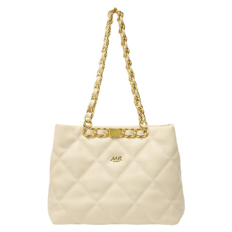 Women's Gift Genuine Leather Classic Style Rhombus Shoulder Bags