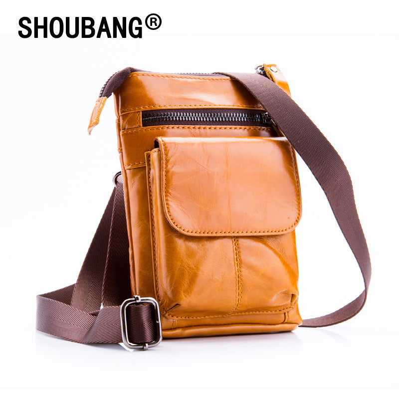 Men's Leather Pocket Trendy First Layer Cowhide Men's Waist Packs
