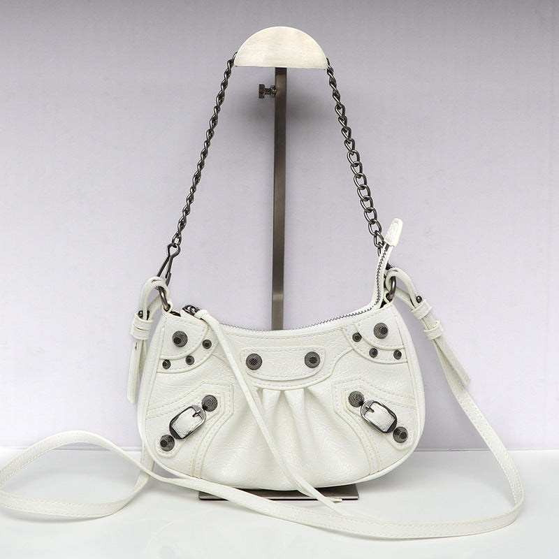 Motorcycle Female Street Hot Chain Rivet Oil Armpit Bags