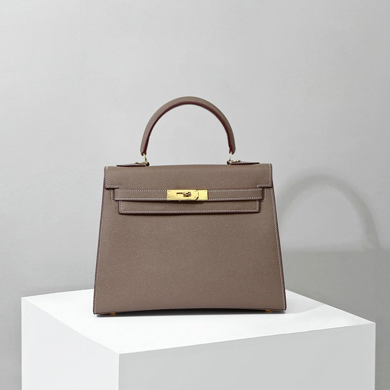 Women's Genuine Leather Advanced Texture Palm Print Kelly Crossbody Bags