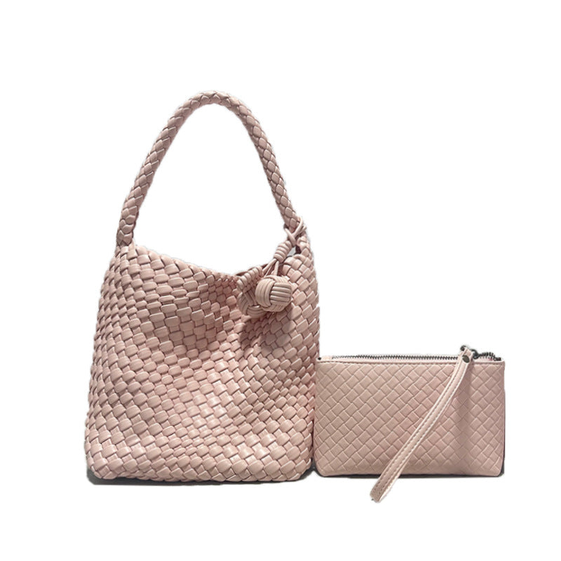 Hand-woven Double Ball Portable Fashion Vegetable Bucket Bags