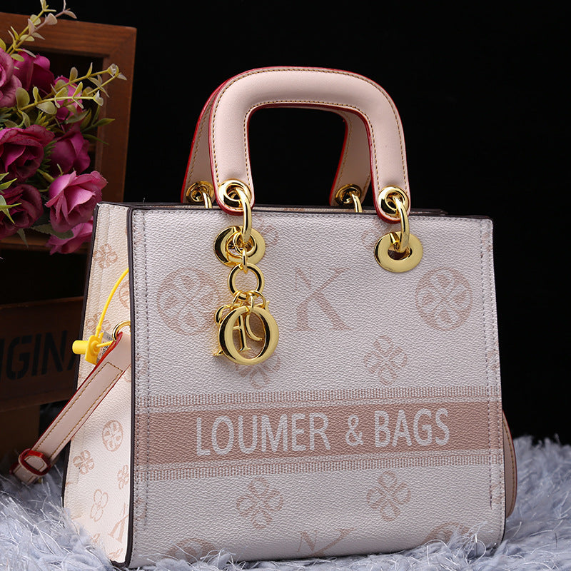 Fashionable High-grade Printed Letters Contrast Color Crossbody Bags