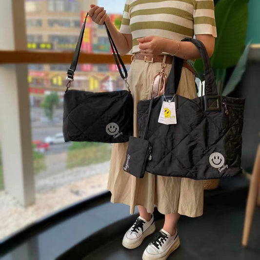 Capacity Compressed Cotton Female Trench Coat Nylon Shoulder Bags